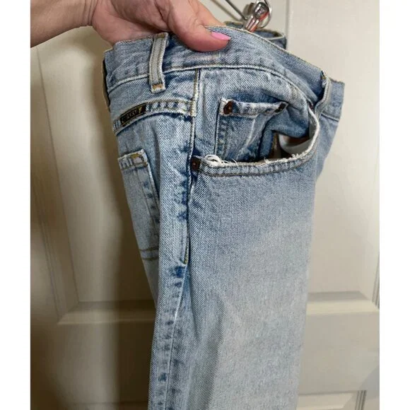 Vintage LUCKY BRAND Distressed Frayed Mid-Rise Jeans 14/32 - Picture 4 of 11
